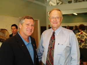 County Commmissioner Pat Farrell (l) and Skidaway Marine Science Foundation chair John Duren. 